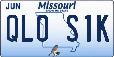 MO license plate QL0S1K