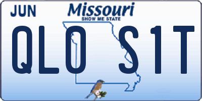 MO license plate QL0S1T