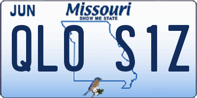 MO license plate QL0S1Z