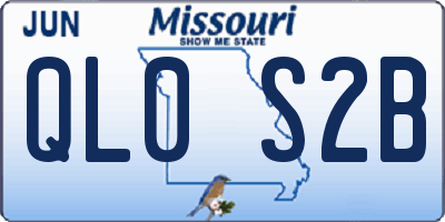 MO license plate QL0S2B