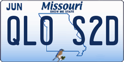 MO license plate QL0S2D