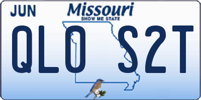 MO license plate QL0S2T