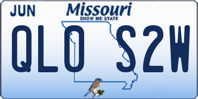 MO license plate QL0S2W