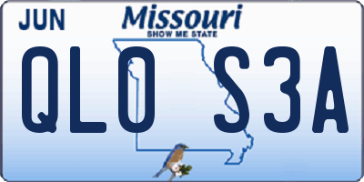 MO license plate QL0S3A