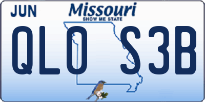 MO license plate QL0S3B