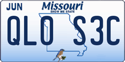 MO license plate QL0S3C