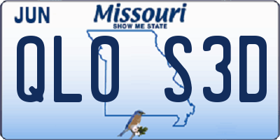 MO license plate QL0S3D