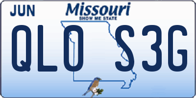 MO license plate QL0S3G