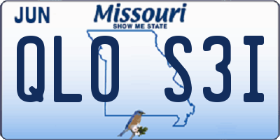 MO license plate QL0S3I