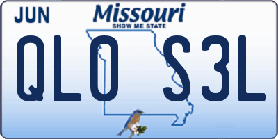 MO license plate QL0S3L