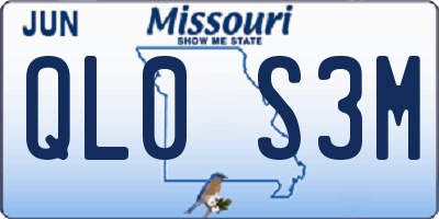 MO license plate QL0S3M
