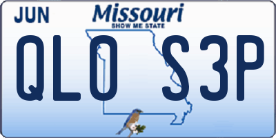 MO license plate QL0S3P