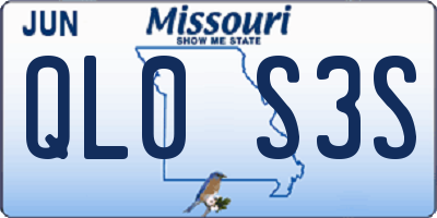 MO license plate QL0S3S