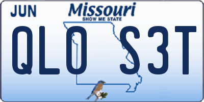 MO license plate QL0S3T