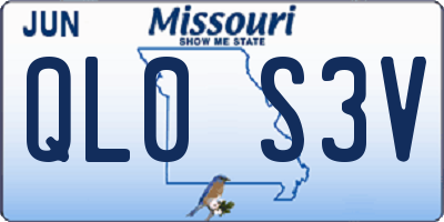 MO license plate QL0S3V