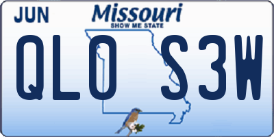 MO license plate QL0S3W