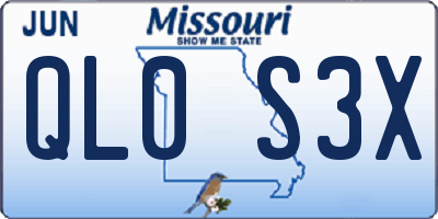 MO license plate QL0S3X