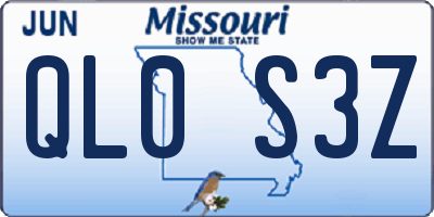 MO license plate QL0S3Z