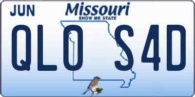 MO license plate QL0S4D