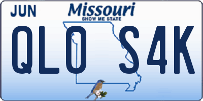 MO license plate QL0S4K