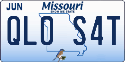 MO license plate QL0S4T