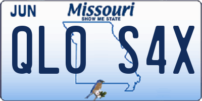 MO license plate QL0S4X
