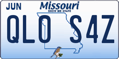 MO license plate QL0S4Z