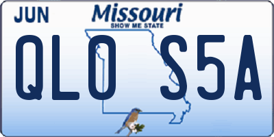 MO license plate QL0S5A