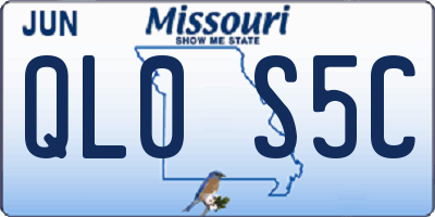 MO license plate QL0S5C