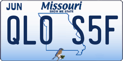 MO license plate QL0S5F