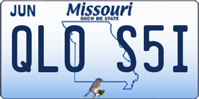MO license plate QL0S5I