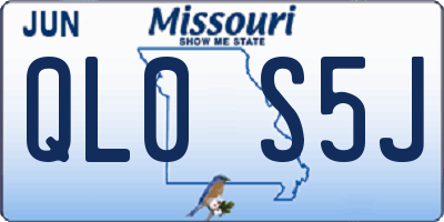 MO license plate QL0S5J