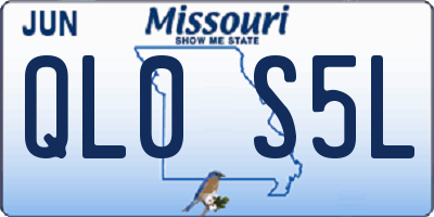 MO license plate QL0S5L