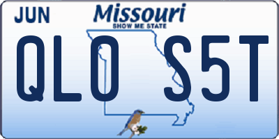MO license plate QL0S5T
