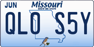 MO license plate QL0S5Y