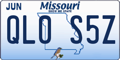 MO license plate QL0S5Z
