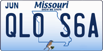 MO license plate QL0S6A