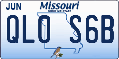 MO license plate QL0S6B