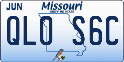 MO license plate QL0S6C