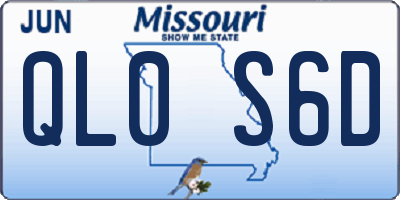 MO license plate QL0S6D