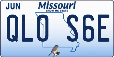 MO license plate QL0S6E