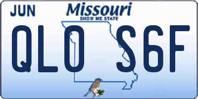 MO license plate QL0S6F