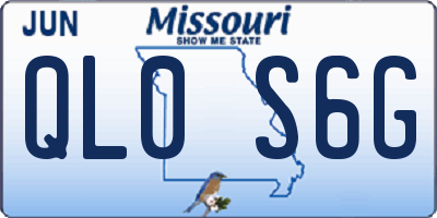 MO license plate QL0S6G