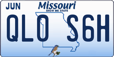 MO license plate QL0S6H