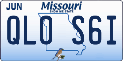 MO license plate QL0S6I