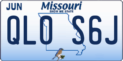 MO license plate QL0S6J