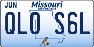 MO license plate QL0S6L