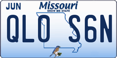 MO license plate QL0S6N