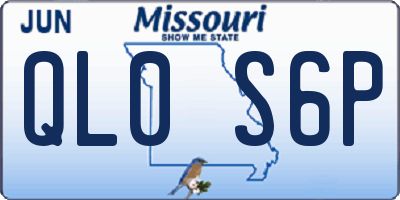 MO license plate QL0S6P