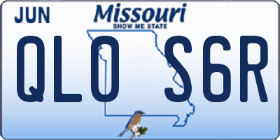 MO license plate QL0S6R